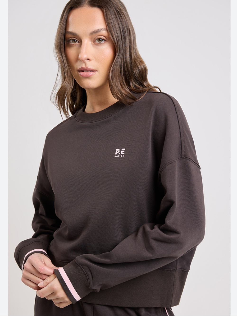 P.E Nation Women's Dark Brown Crewneck Sweatshirt Sz xs